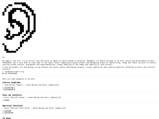 teocid_soundportfolio screenshot