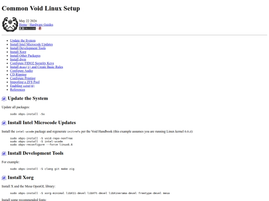 hardware/CommonVoidLinuxSetup screenshot