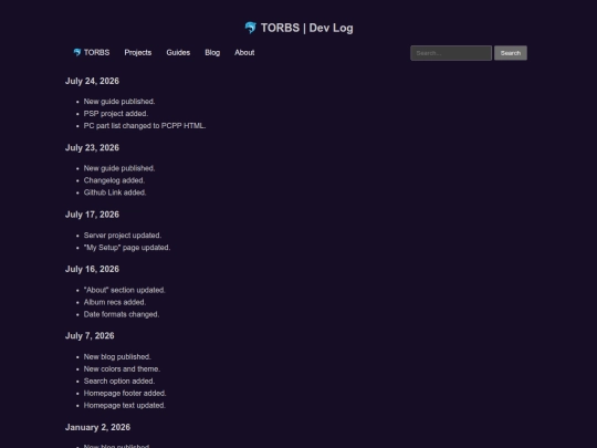 changelog screenshot