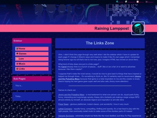 links screenshot