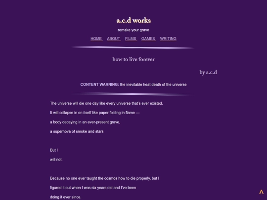 writing/forever screenshot