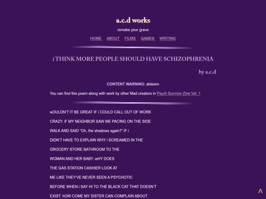 writing/schizophrenia screenshot