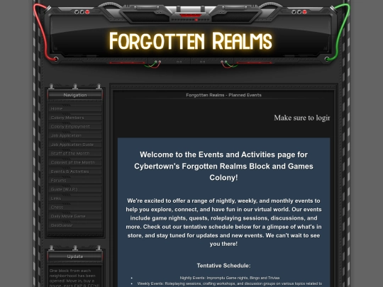 events screenshot
