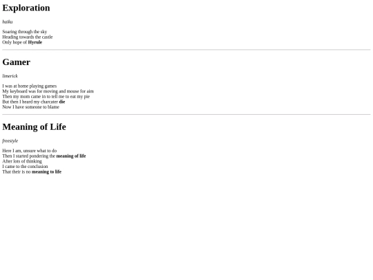 poems screenshot