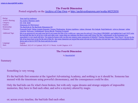 ao3fics/The Fourth Dimension screenshot