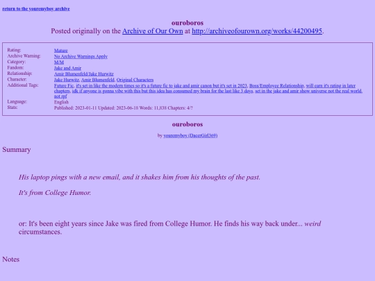 ao3fics/ouroboros screenshot