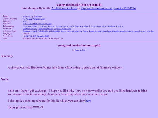 ao3fics/young_and_hostile_but screenshot