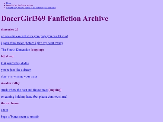 fanficarchive screenshot
