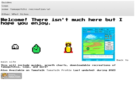 Tamagotchi/tamaindex screenshot