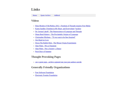 links screenshot