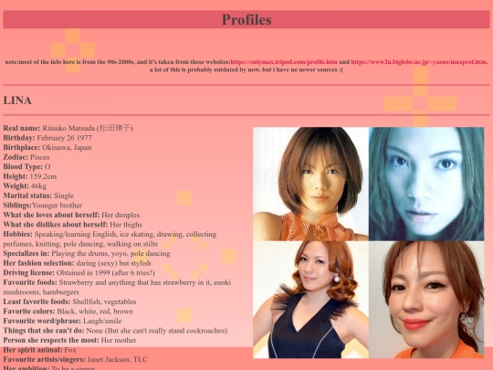 profiles/lina screenshot