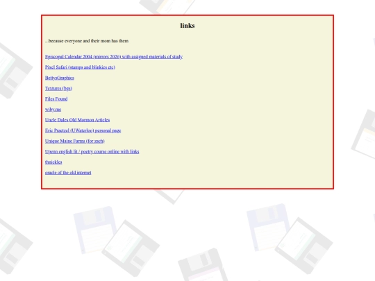 links screenshot