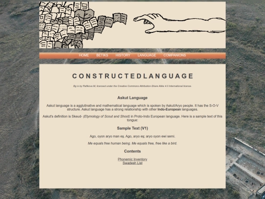 language screenshot
