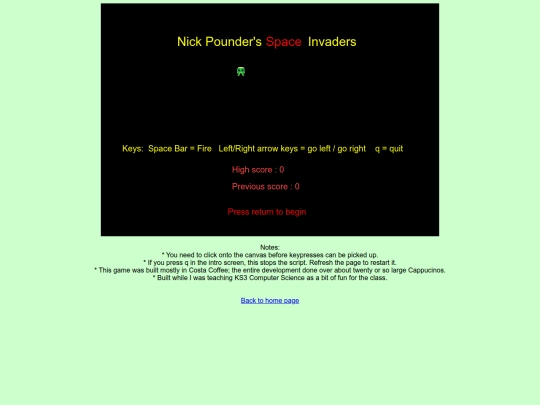 invaders_javascript_webversion/mr_pounders_javascript_invaders screenshot