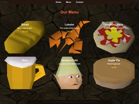 menu screenshot
