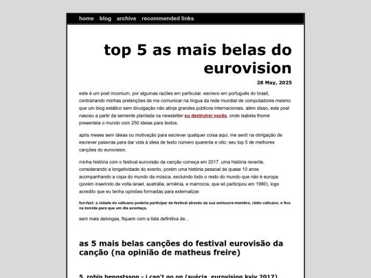 blog/posts/2025-05-28-top-5-as-mais-belas-do-eurovision screenshot