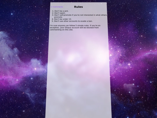 comments/rules screenshot
