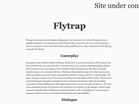 home/pages/FlyTrap screenshot