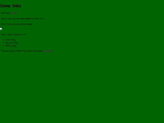 links screenshot