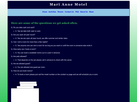 faq screenshot