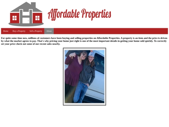 Student Websites/Affordable Properties - Justin Reeves/About screenshot