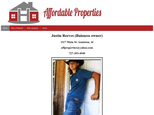 Student Websites/Affordable Properties - Justin Reeves screenshot
