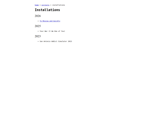 projects/installations screenshot