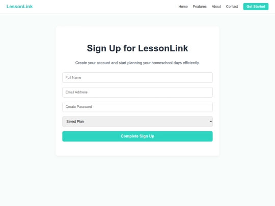 signup screenshot