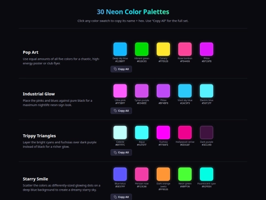neon-color-palettes screenshot
