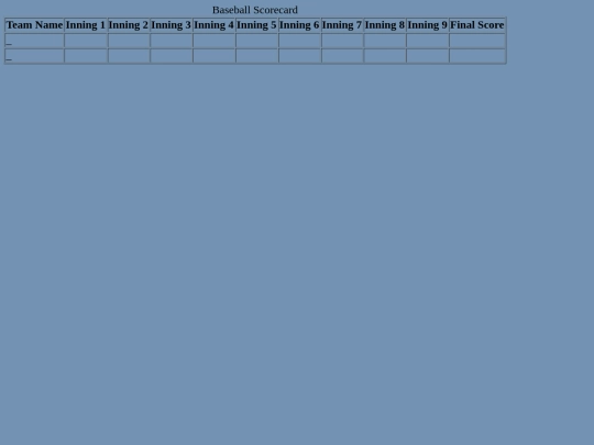 Scorecards-Assignment-Baseball screenshot