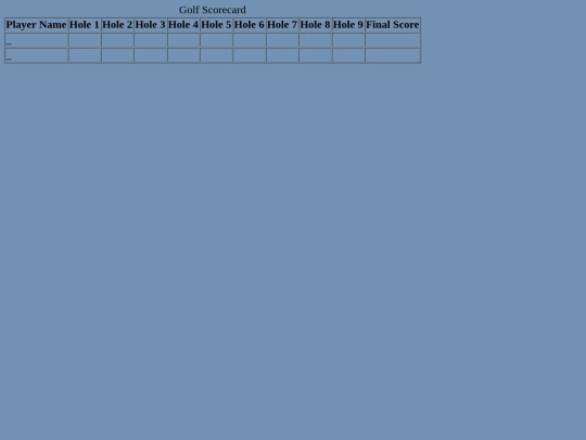 Scorecards-Assignment-Golf screenshot