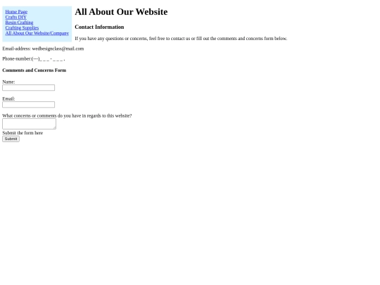 all-about-our-website screenshot
