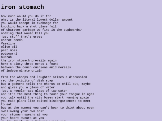 poetry/ironstomach screenshot