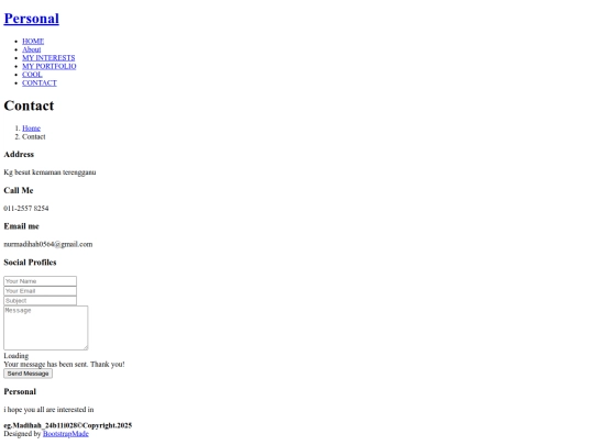 ASSIGNMENT 1/contact screenshot