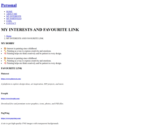 ASSIGNMENT 1/interests screenshot