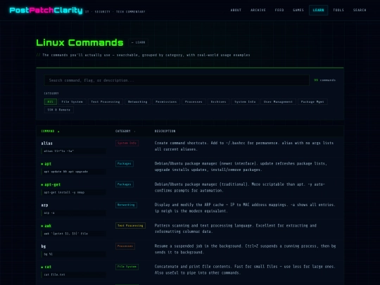 linux-commands screenshot