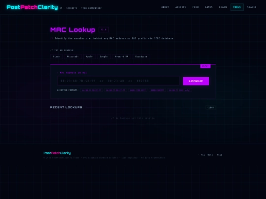 mac-lookup screenshot