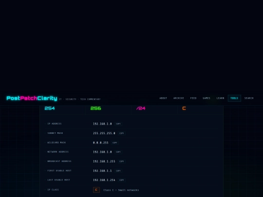 subnet screenshot