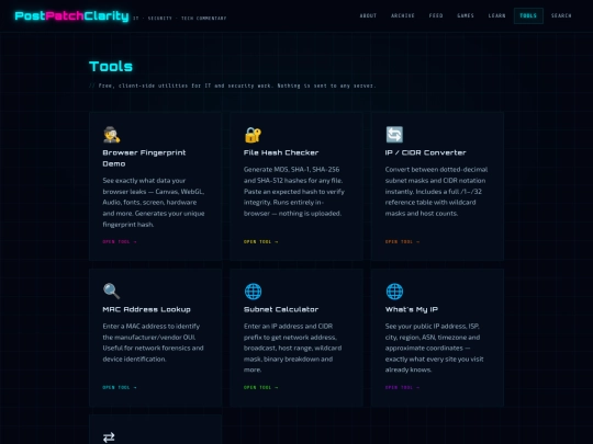 tools screenshot