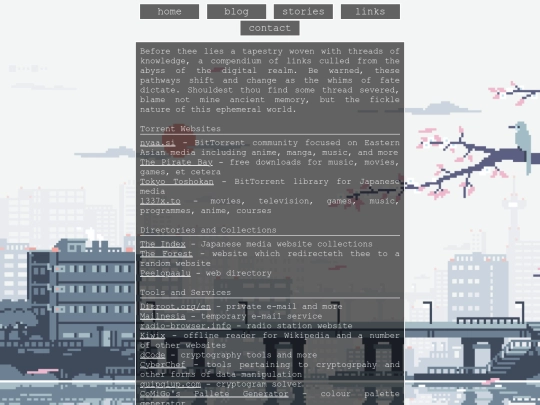 links screenshot
