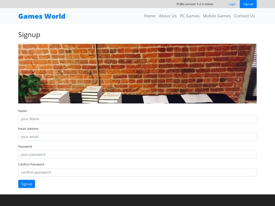 signup screenshot