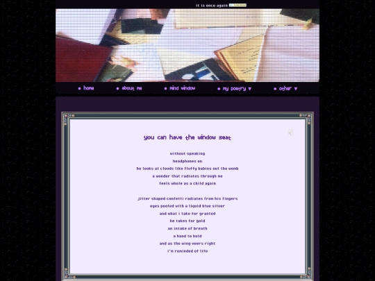 poetry/individual/windowseat screenshot