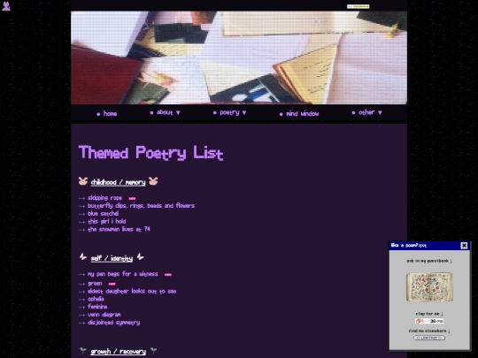 poetry/themepoemlist screenshot