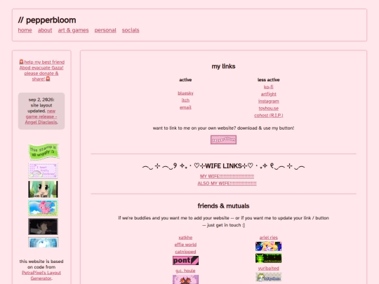 links screenshot