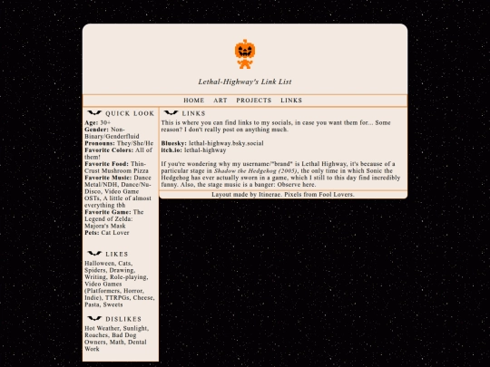 links screenshot