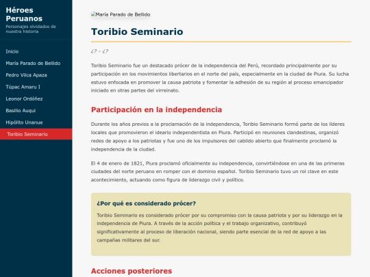 heroes/toribio-seminario screenshot