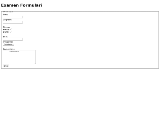 examen/Examen Formulari screenshot