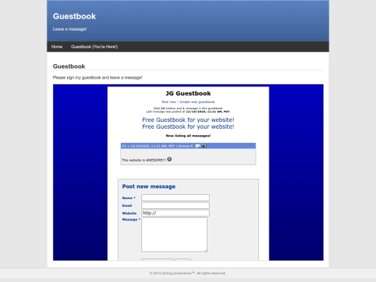 guestbook screenshot