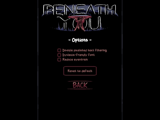 beneathyou/options screenshot