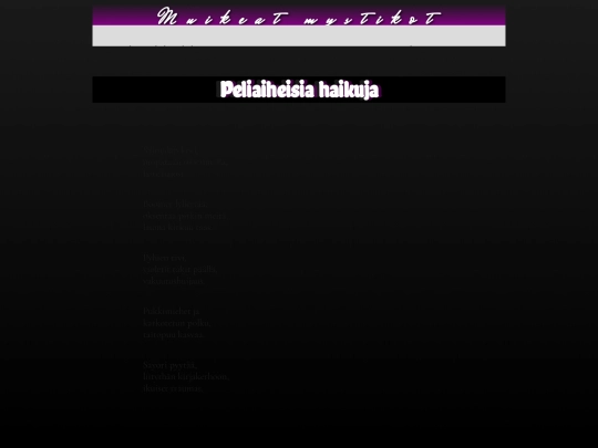 kirjoituksia/peliaiheisia-haikuja screenshot